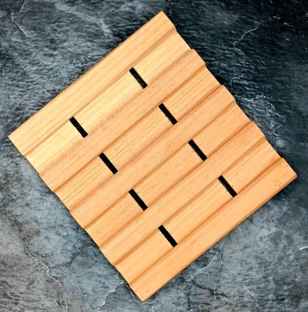 top of a cedar soap dish