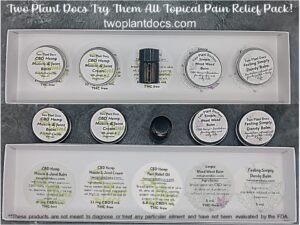 Sample pack of four tins and one dropper bottle
