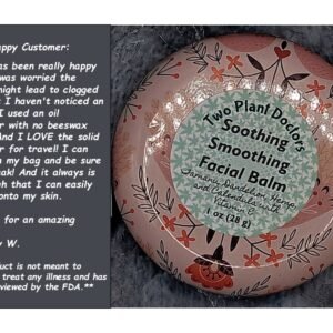 Round pink metal tin of Soothing Smoothing Facial Balm