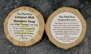 Two round Coconut Milk Shampoo Soaps