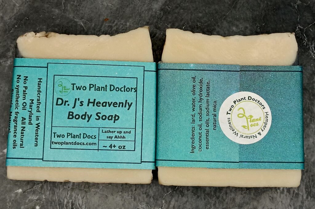 Two square Dr. J's Heavenly Body Soap