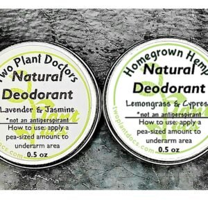 Two small tins of deodorant cream