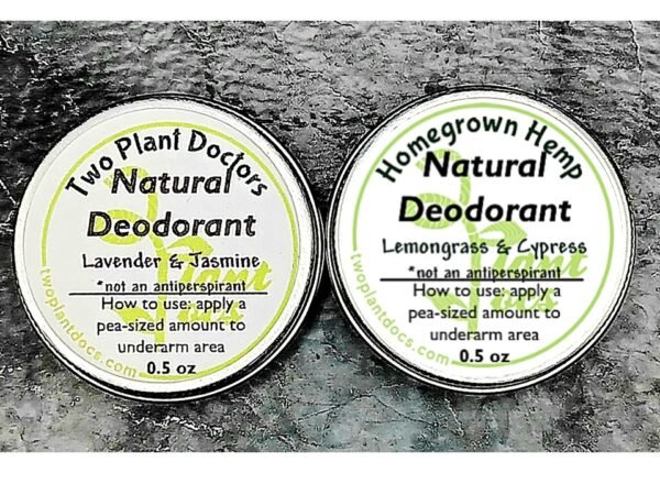 Two small tins of deodorant cream