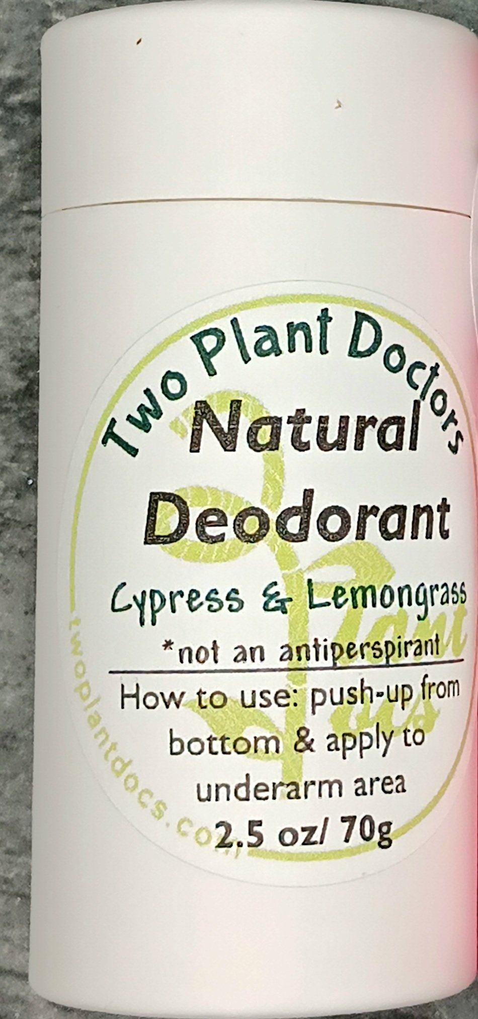 White push-up stick of Cypress & Lemongrass Deodorant