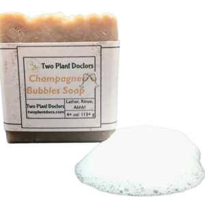 Golden soap with soap bubbles