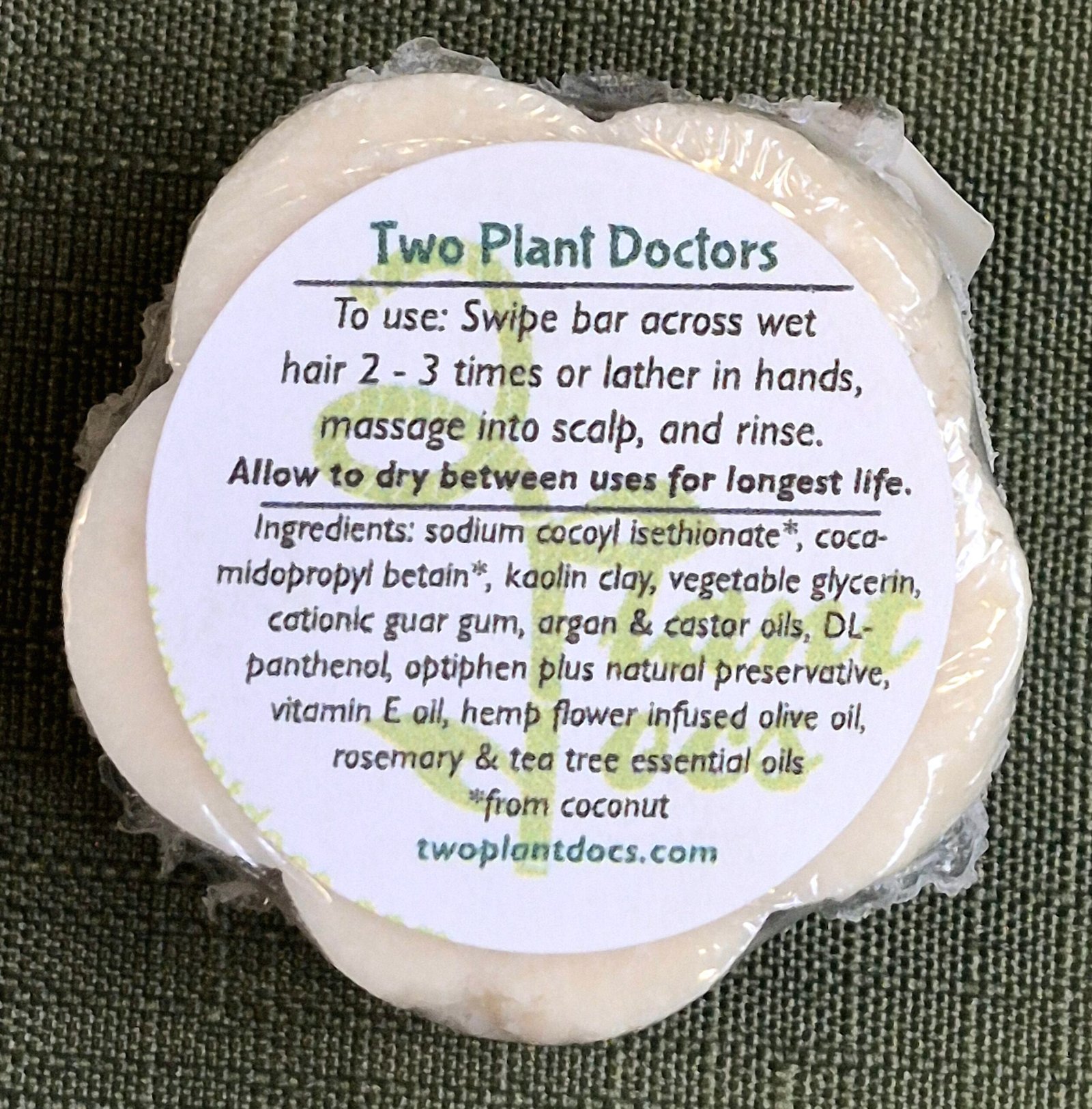 back of flower shaped shampoo bar